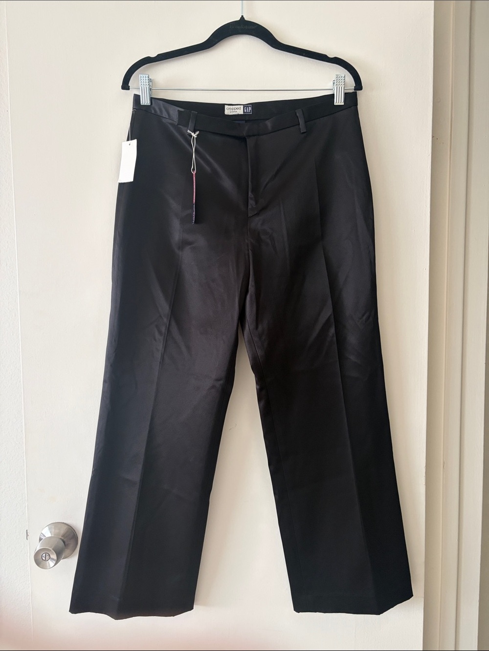 NWT Y2K 00s GAP Black Silky Cropped Ankle Capri pants